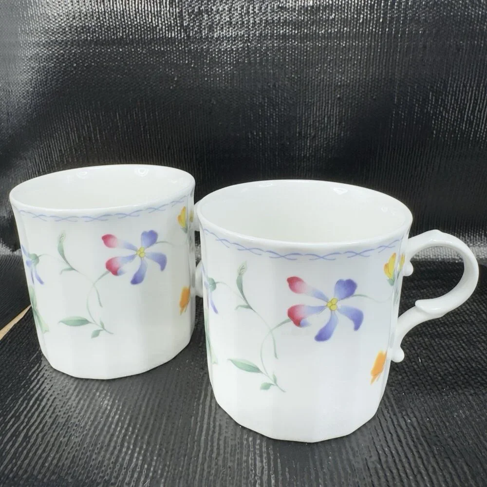 MIKASA Maxima‎ Super Strong Fine China Sorrento Coffee Mug Cup Set 2 Mugs Cups